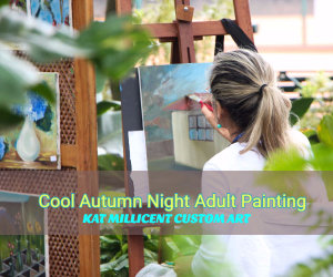 cool autumn night adult painting